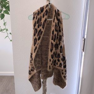 Fuzzy Leopard Sweater Vest